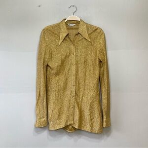 Vintage 1970s gold button up shirt